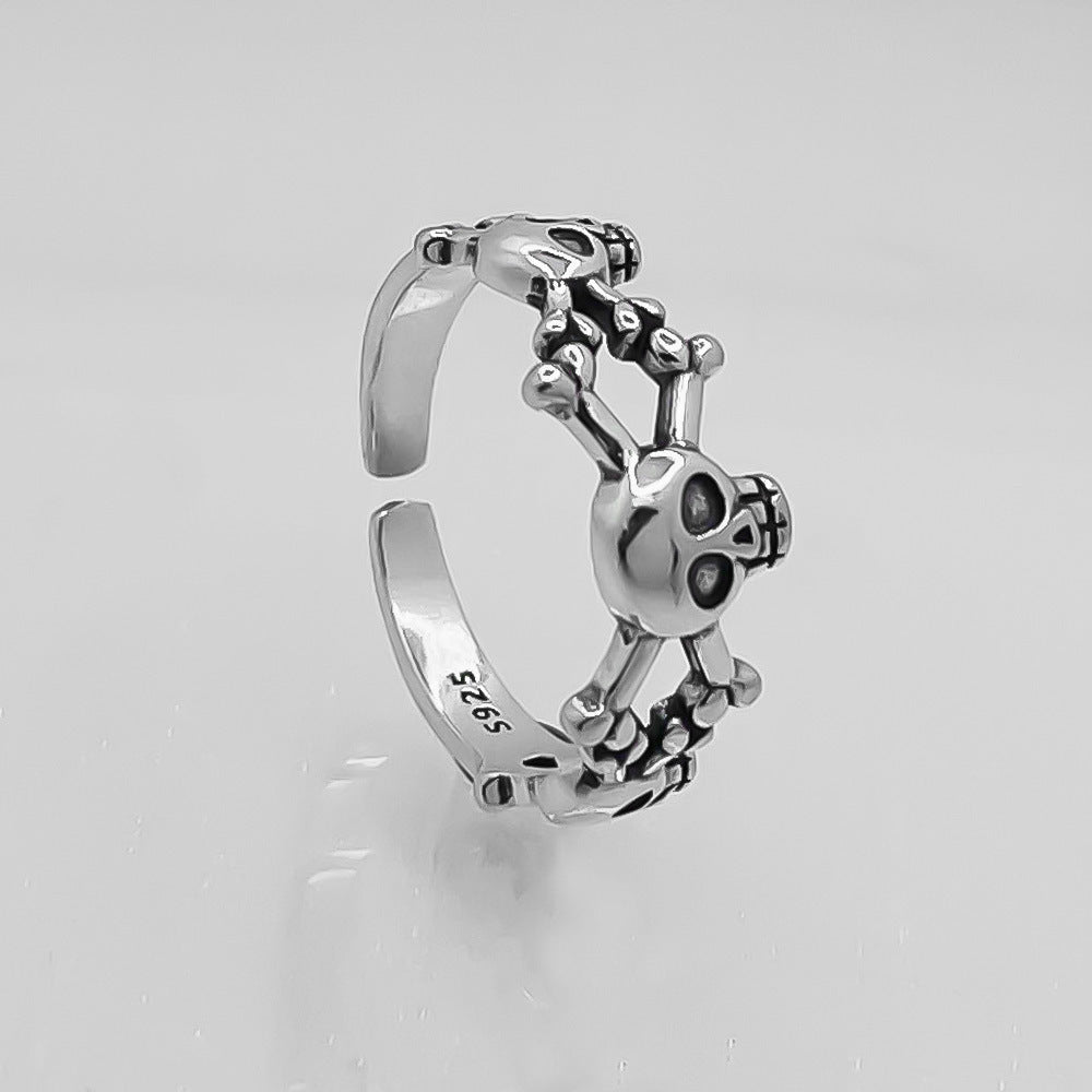 Skull and Crossbones Sterling Silver Ring