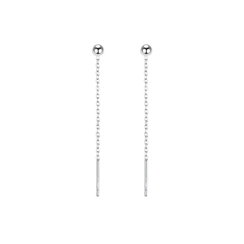 Bead Line Sterling Silver Earrings