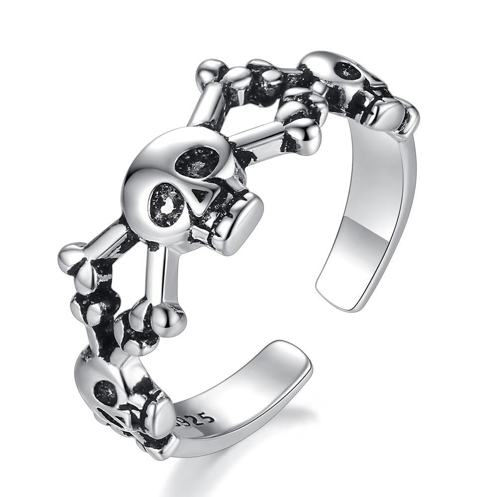 Skull and Crossbones Sterling Silver Ring