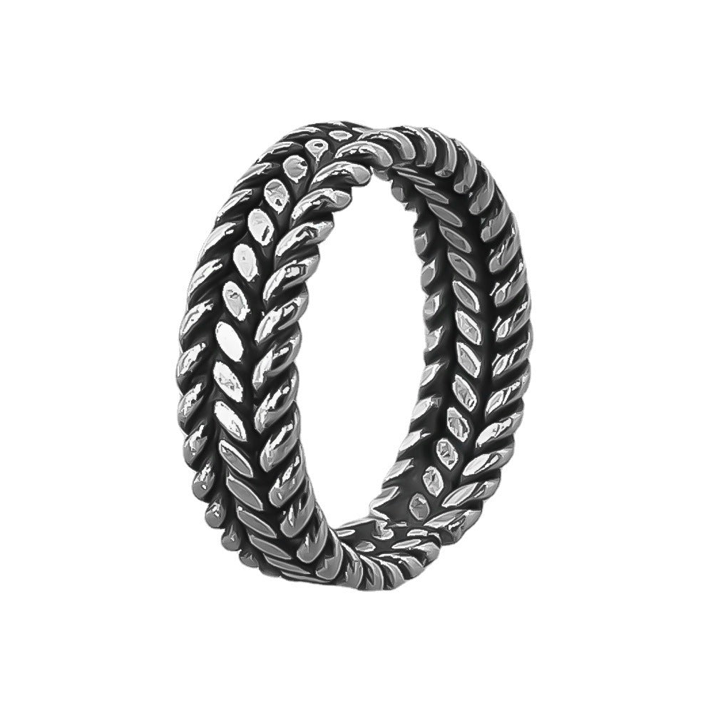 Tyre Track Style Sterling Silver Ring