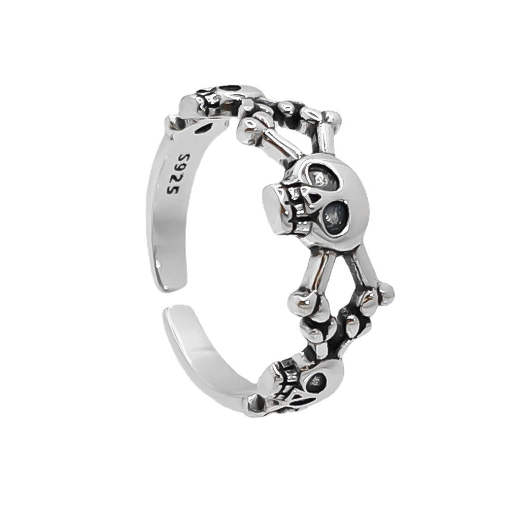 Skull and Crossbones Sterling Silver Ring