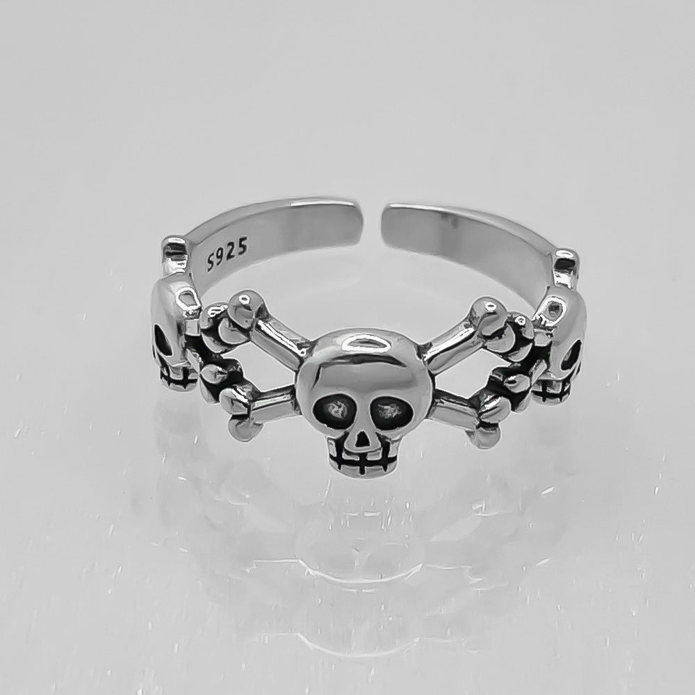 Skull and Crossbones Sterling Silver Ring