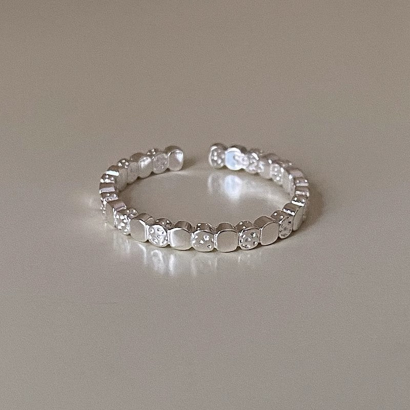 Cubes Vesicular Texture Sterling Silver Ring