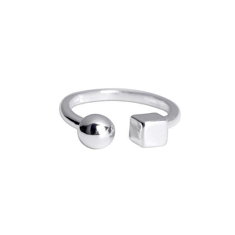 Cube Sphere Sterling Sterling Silver Ring
