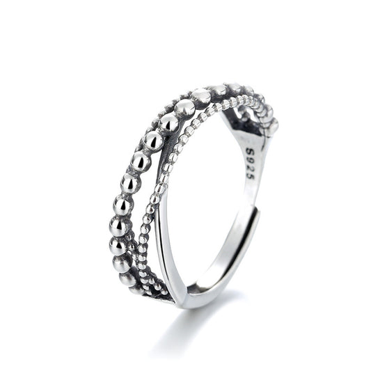 Layers Beads Sterling Silver Ring