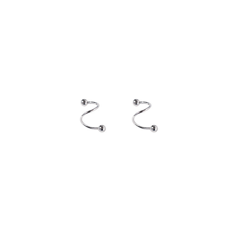 Swirl Screw On Sterling Silver Earrings