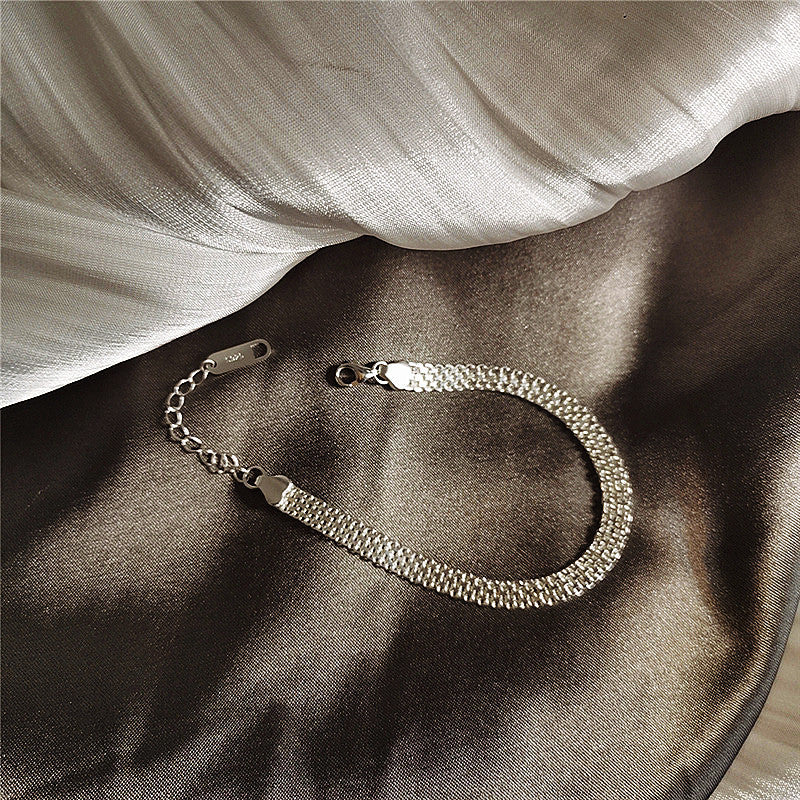 Flat Belt Style Sterling Silver Bracelet
