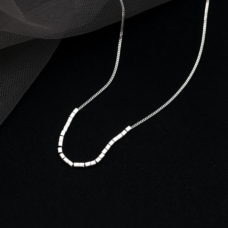 Cube Beads Sterling Silver Necklace
