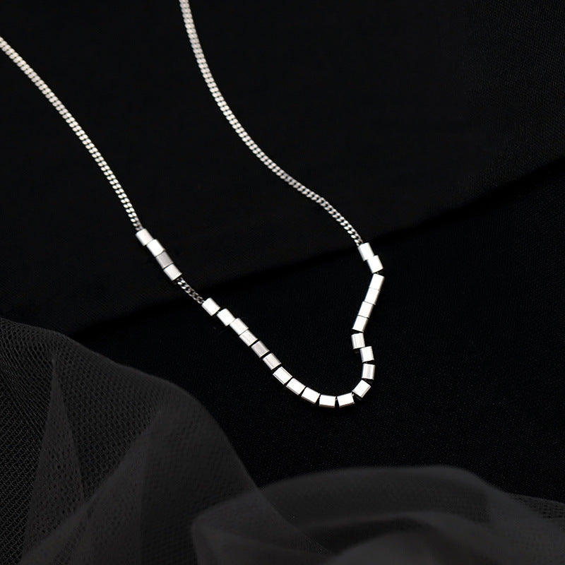 Cube Beads Sterling Silver Necklace