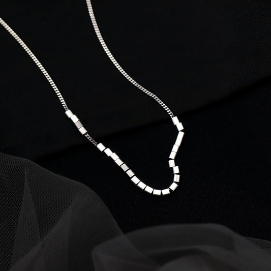 Cube Beads Sterling Silver Necklace