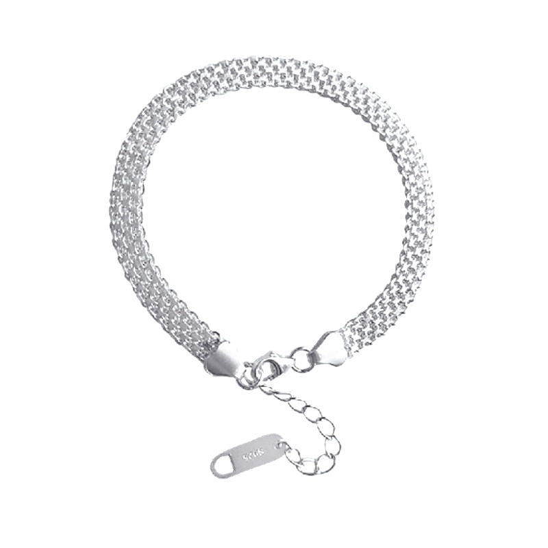 Flat Belt Style Sterling Silver Bracelet