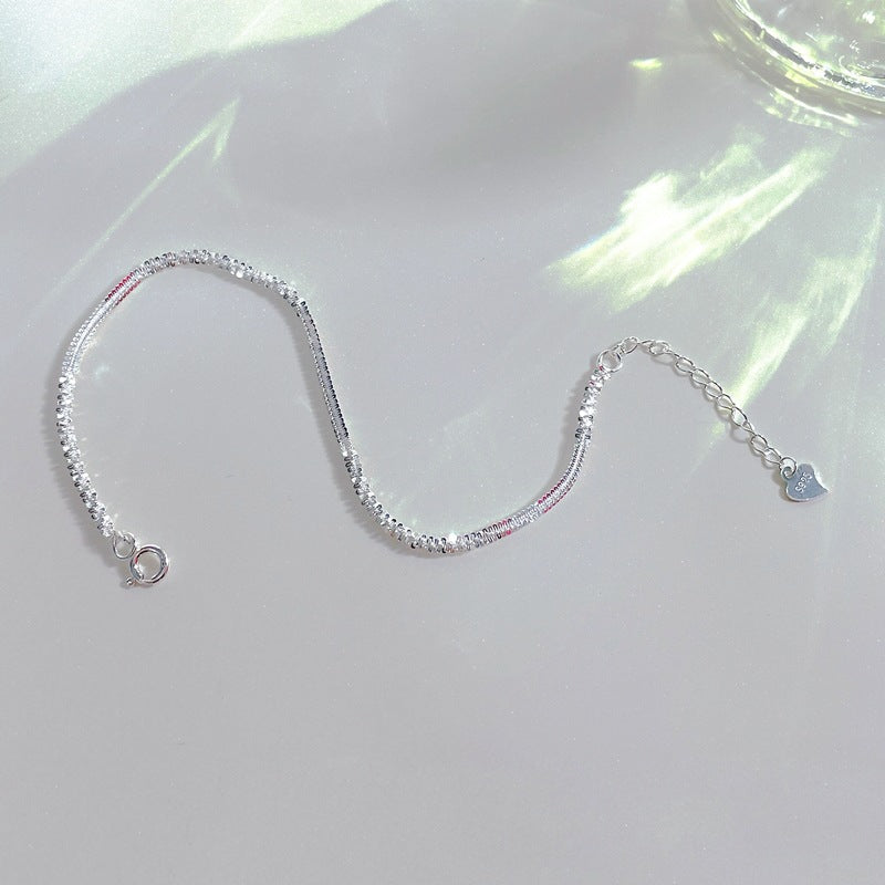Sparkling Shinny Twisted Style Sterling Silver Bracelet