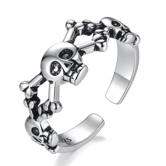 Skull and Crossbones Sterling Silver Ring