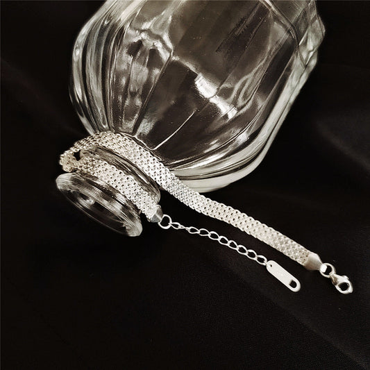 Flat Belt Style Sterling Silver Bracelet