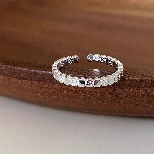 Cubes Vesicular Texture Sterling Silver Ring