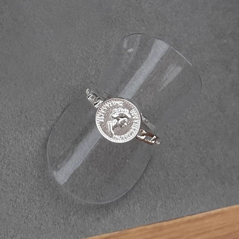 Coin Face Sterling Silver Ring