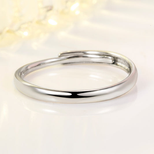 Simple Plain Band Sterling Silver Ring-L