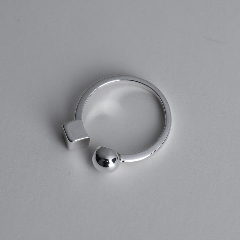 Cube Sphere Sterling Sterling Silver Ring