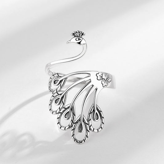 Peacock Cut Out Style 925 Sterling Silver Ring