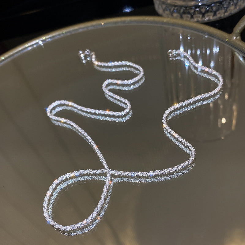 Sparkling Plain Sterling Silver Necklace
