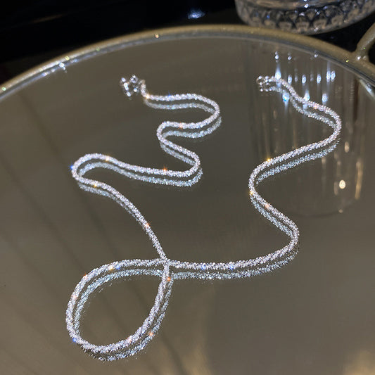 Sparkling Plain Sterling Silver Necklace