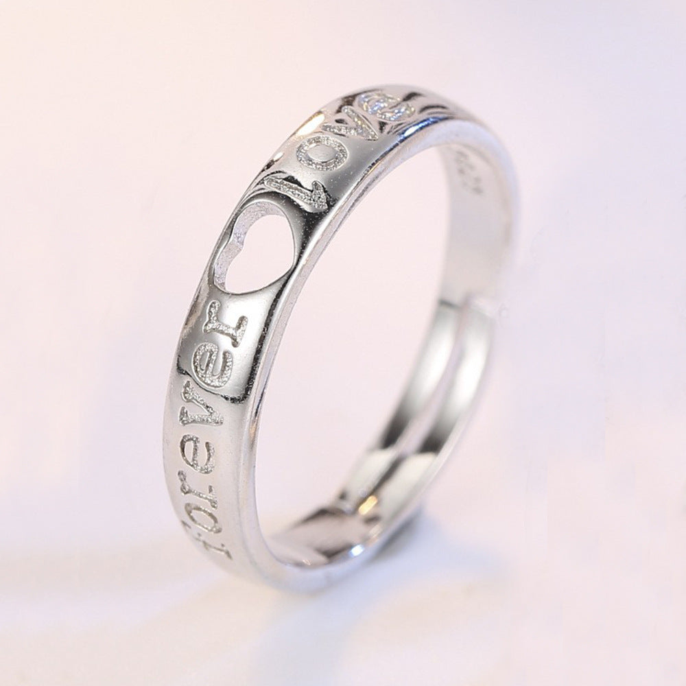 Forever Love Cutout Heart Sterling Silver Ring