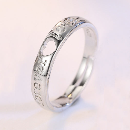 Forever Love Cutout Heart Sterling Silver Ring