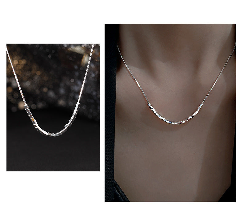 Cube Beads Sterling Silver Necklace
